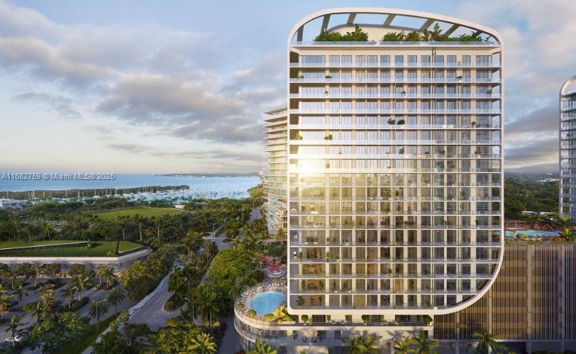 Mr. C Residences is a luxurious retreat in the heart of Coconut Grove. This exclusive floor plan is 1 of only 4 in the building that offers stunning bay views, and the downtown skyline. Enjoy spectacular sights from inside as well as from the expansive wrap-around terrace, perfect for relaxation & entertaining. Ideal for hosting w/ 3 bedrooms + den & a spacious kitchen featuring a walk-in pantry. 2 valet parking spaces. Unit has porcelain floor; an Italian modern kitchen designed by Italkraft, with sub-zero appliances; Samsung washer/ dryer. Enjoy a lifestyle of walkability to all the Grove has to offer while living in a 5- star full serviced building. Marinas, parks, grocery stores, restaurants & shops minutes away. Revel in unparalleled luxury in the heart of the Grove.