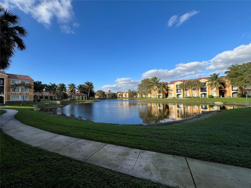 BEAUTIFUL 2 BEDROOM, 2 BATH CONDO LOCATED ON 3RD FLOOR IN RESORT STYLE GATED COMMUNITY. CLOSE TO I-75,TURNPIKE, PEMBROKE LAKES MALL AND MIRAMAR SPORTS CENTER. SOME AMENITIES INCLUDE: POOL, BBQ AREA , CLUBHOUSE, TENNIS COURT,  FITNESS CENTER, AND PLAYGROUNDS. PERFECT FOR INVESTORS. PROOF OF FUNDS AND ADVANCED SCHEDULE SHOWING REQUIRED SINCE TENANT IN PLACE PAYING $2350 UNTIL SEP 2026.