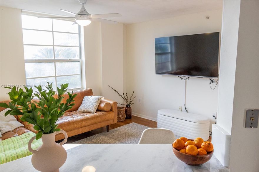 Light-filled 3 bed, 2 bath corner unit + den with wood floors. Kitchen recently renovated ($30K) with marble countertops, white cabinets, and updated appliances. Enjoy South Florida weather on a stylish Portuguese-tile balcony. Walk Score 90—steps to Riverwalk, Las Olas, shops, groceries, museums, and library. Full amenities: pool with 2 BBQ areas, hot tub, gym, club room with kitchen. The building features 24-hour security and 2 rare parking spaces. Rated dining, shopping and nightlife. Easy to how