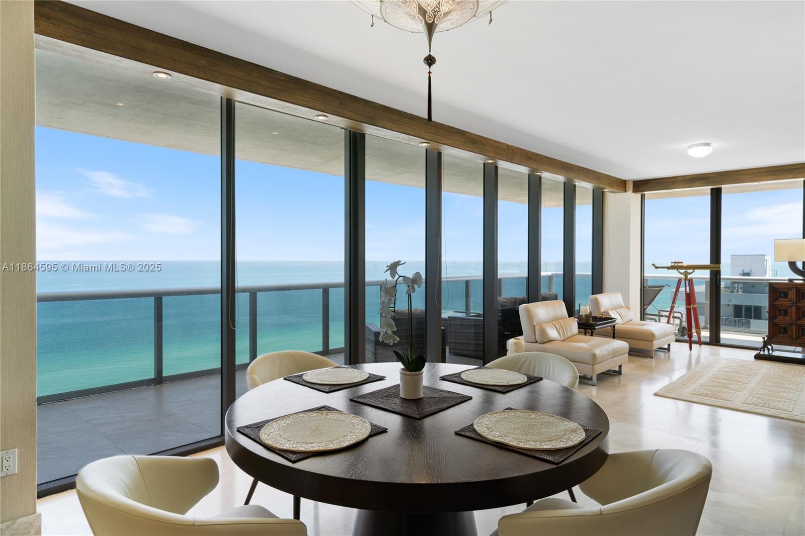 Discover luxury living at MEi Condominium in Miami Beach. This exquisite 1,725 sq ft high-rise unit offers breathtaking oceanfront and intracoastal views. The home features 2 spacious bedrooms and 2.5 bathrooms, elegantly fully furnished with sophisticated finishes. Enjoy the open-concept design with a well-appointed kitchen, ideal for both living and entertaining. Residents have access to premium amenities including a state-of-the-art gym, infinity pool, serene spa, library, and tea lounge. The building provides doorman and concierge services to ensure your comfort and security. Just steps from the pristine beach. Available from September 1, 2025 to July 31, 2026.