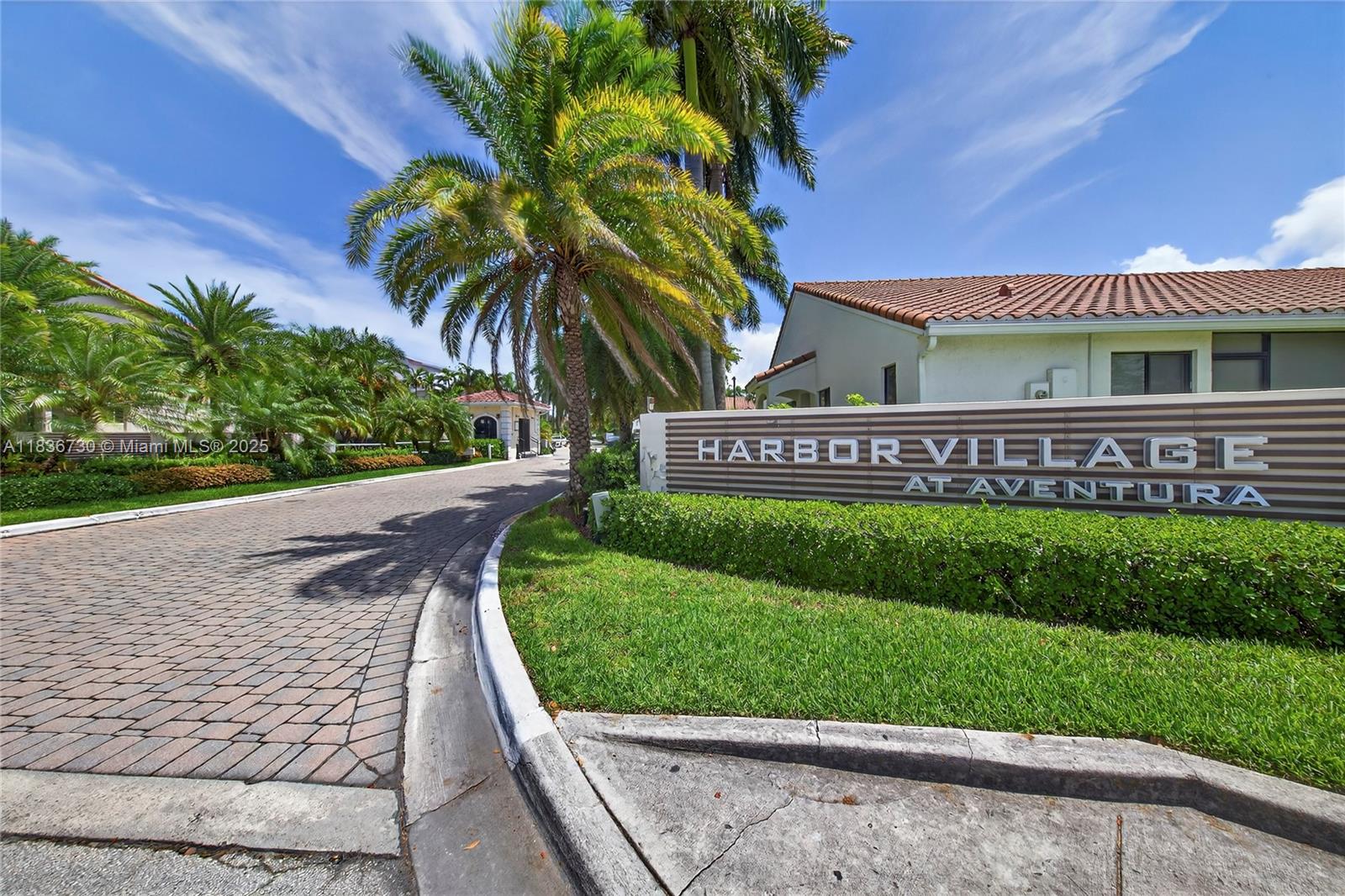 Welcome to your private one-story villa, an end unit located on a quiet cul-de-sac, with one car garage and steps from a scenic marina walk that leads to the Intracoastal Waterway, opposite Golden Beach. This home offers peace of mind with thick impact-resistant storm windows and doors, a beautifully updated kitchen, and bath. The open floor plan with vaulted ceilings creates a spacious feel. NEW A/C, appliances, and tankless water heater. Enjoy 24/7 security with a manned entrance and roving patrols. Residents benefit from exclusive access to Waterways Marina right from the Harbor Village gate. Relax by the heated infinity pool, and conveniently located near the marina gate. Experience the perfect blend of comfort, security, and leisure—minutes to Aventura Mall, restaurants, and shoppes.