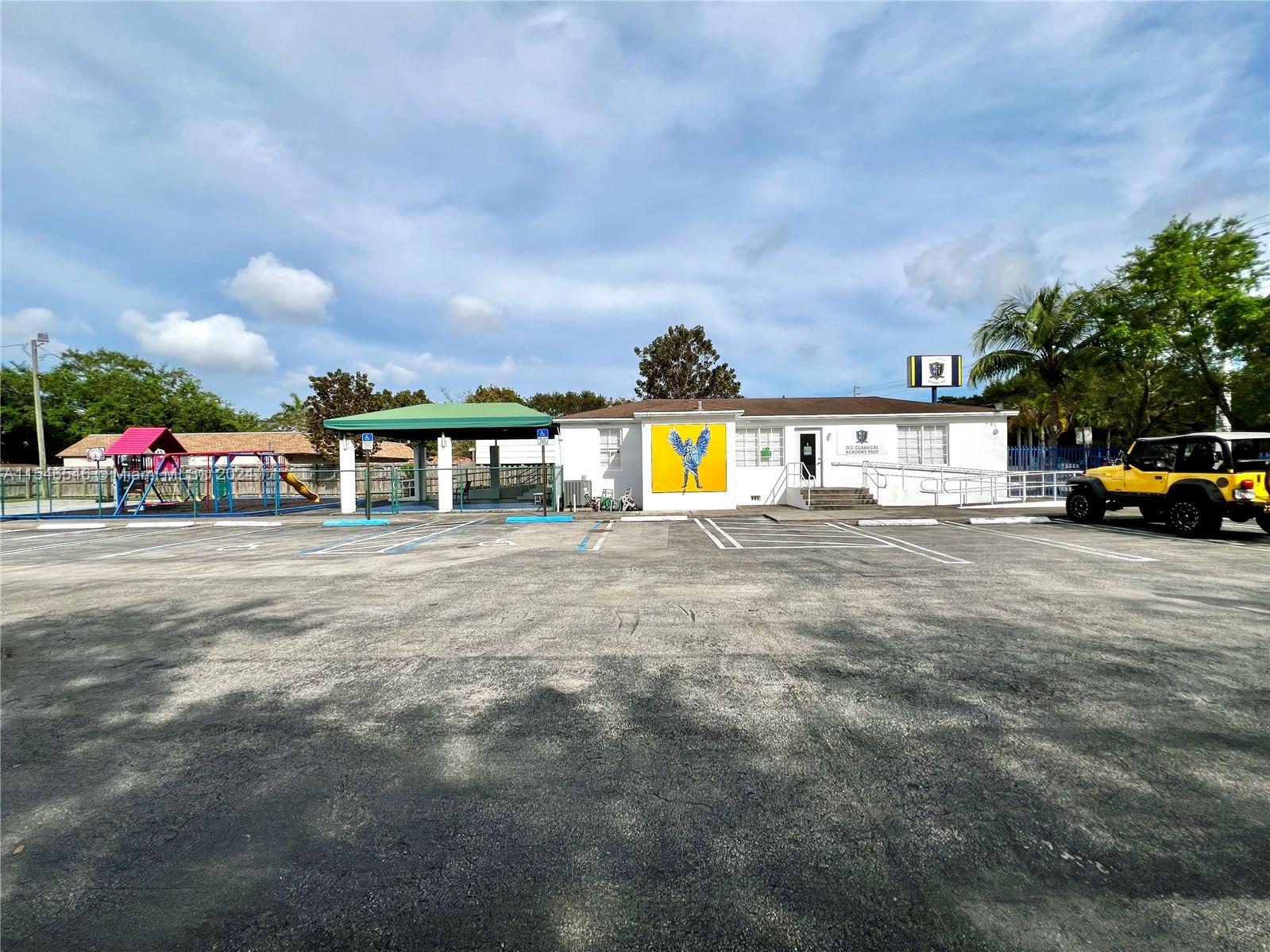 Commercial Property just West of Red Rd, with Coral Gables immediately to the East. The 15,390 SqFt lot is well cared for - fenced, asphalt parking, and grass area at the rear of the property. Currently used as a school. The 1090 SqFt building is in excellent condition, with one full bathroom & one half bath. BU-3, 6600 - Commercial-Liberal zoning/use - allows for numerous commercial, business, & professional uses. Call L/A for information or access. Delivered vacant at closing.