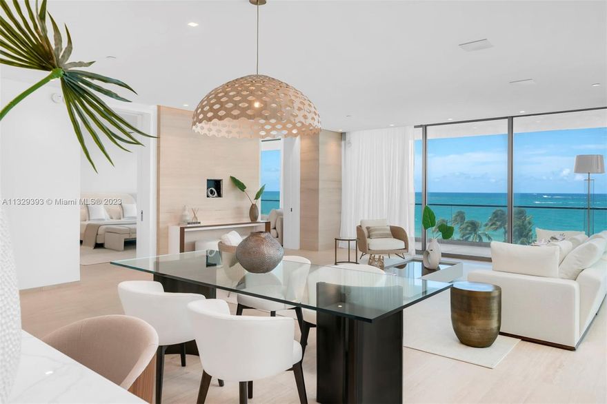 Brand new and never lived in. Perfect sized beachfront condo at exclusive Oceana Bal Harbour. Downsizing from the sale of big property? Relocating from a cold weather or tax state? Or just looking for a fantastic luxury beach condo, this is the opportunity you have been waiting for. With only 5 residences with this floor plan in the Tower, this 2bed/2.5 bath corner residence has southeast sun with magnificent direct ocean views. Massive wraparound terrace.
Seller took unit down to the studs & redesigned with top quality materials such as Italian travertine floors to embrace the beach lifestyle. With less than 240 units, Oceana's 5-star amenities cater to a select few: beautifully manicured grounds, private restaurant, beach service, tennis courts