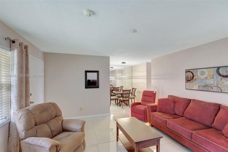 Beautiful unit for sale in North Miami Beach, in the Mar-Len Gardens Community! Wow! This is your chance to own a 1 bedroom and 1 bathroom completely furnished, with everything you need. Tile floor throughout, this one has a remodeled kitchen with white shaker cabinets, recess lights, and grey countertop. Quiet building with a nice balcony with views on the gardens. The sofa is also a sofa bed to accommodate all your guest, One AC in the bedroom and 1 in the living room. Immaculate! Nobody on top of you! New Roof just installed. Wow! COOP with land lease (included in the fees). Cash only, No Rental 1st year, then once a year for a max of 4 months, Gated community with 2 pools, clubhouse, gym. Only 3 miles to the beach Beach! Must see! Your taxes are also included in your fees!
