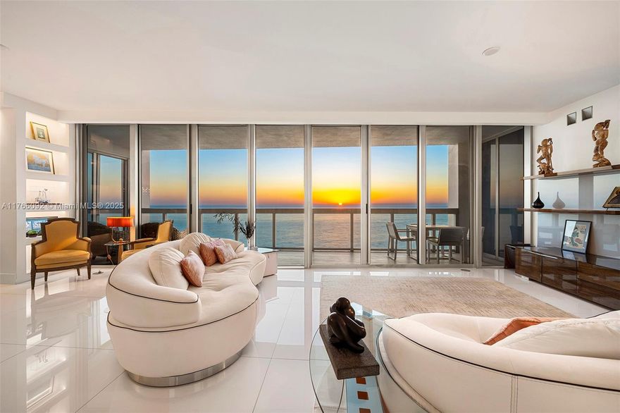 Welcome to unmatched beachfront living at the Carillon Wellness Resort. Two units seamlessly combined, offering the only 3,000 SF private rooftop terrace and a 14'x30' private pool, with stunning ocean and city views from sunrise to sunset. This 3-bed, 3.5-bath unit includes two spacious primary suites, a guest bedroom, an office, a media room, a utility room, and floor-to-ceiling windows that showcase the best views of Miami. Custom built-in shelving and accent lighting elevate the space, with over 6,000 SF of combined indoor and outdoor space, plus ample storage, this unit has it all. Owning at Carillon provides a lifestyle that is beyond comparison—enjoy a private beach club, a world-class 70,000 SF spa and fitness center, four pools, an oceanfront restaurant, 24hr concierge, and more.