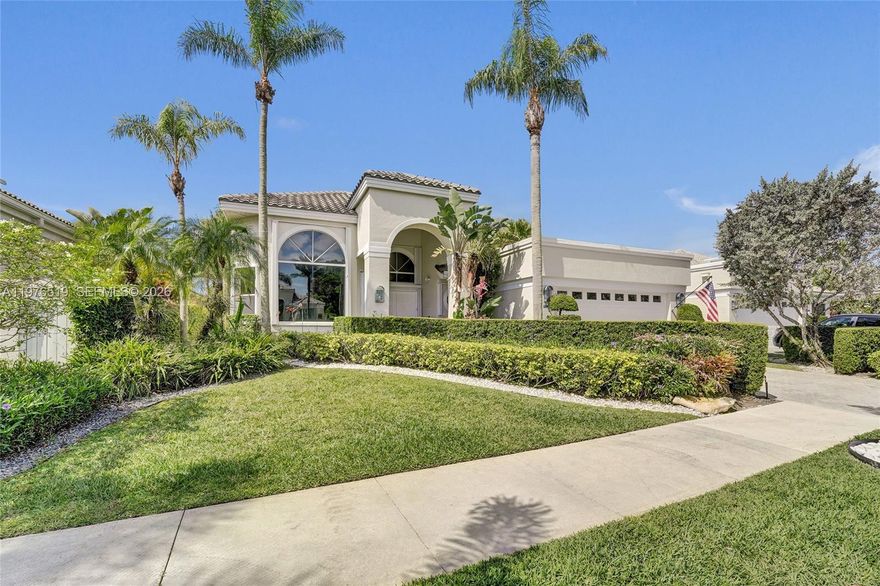 Perfectly placed within the highly sought after Fairways of Weston Hills Country Club, this beautifully appointed residence captures sweeping golf course views and the relaxed elegance of South Florida living. Offering 3 bedrooms, 3 full baths, and 3,150 square feet under air, the home features soaring ceilings, spacious living areas, and a light filled open layout designed for both comfort and entertaining. At the heart of the home, the remodeled kitchen showcases modern finishes and overlooks the main living spaces, creating a natural gathering place for family and guests alike. The primary suite serves as a private retreat, complete with two oversized walk-in closets and a generously sized bath designed for everyday comfort. Step outside to your private pool and tranquil patio, where wide golf course vistas create a beautiful setting for quiet mornings, relaxing afternoons, or  evenings spent entertaining under the South Florida sky. Residents enjoy a low-maintenance lifestyle, with HOA services that include lawn/landscape maintenance, sprinkler maintenance, 6 year exterior house painting, and sidewalk pressure cleaning. Homes within The Fairways are rarely available, making this a wonderful opportunity to own in one of Weston Hills Country Club’s most desirable communities.