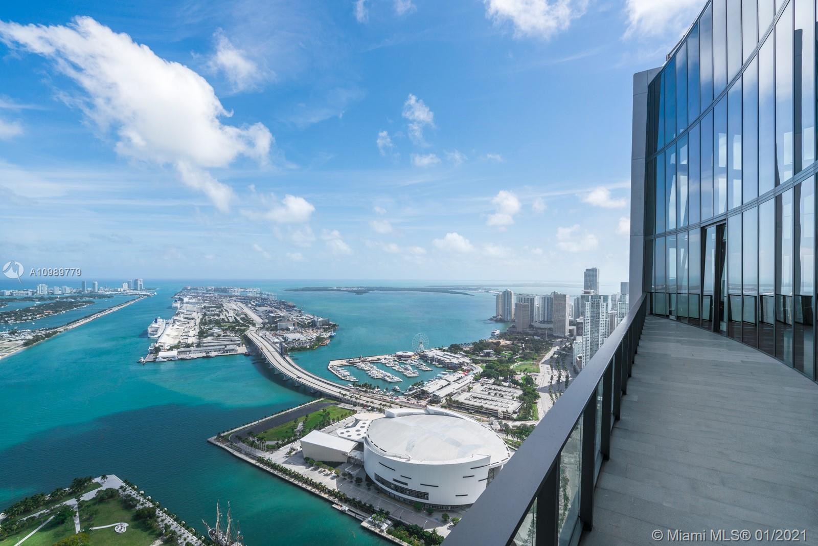 One Thousand Museum by Zaha Hadid. Miami's most prestigious residential tower, pushes the limits of innovation and blurs the lines between art and architecture. The limited collection of museum-quality homes offers an unprecedented level of service and amenities. This 4654 SQFT residence features a flow-thru floor plan with unobstructed Biscayne views. 4 bedrooms, 5.5 baths. Smart technology and custom closets and flooring.