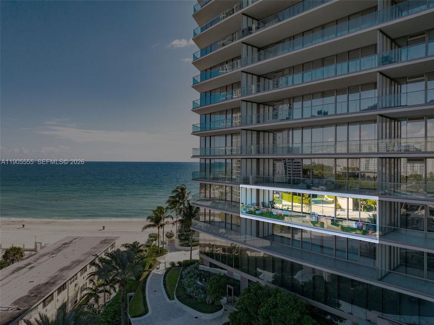 Experience refined oceanfront living in Residence 401 at the prestigious Residences by Armani Casa. This 3-bedroom + den, 5.5-bath, 2,468 SF home features an elegant open layout with floor-to-ceiling glass framing serene ocean and palm views. The spacious great room flows seamlessly to an expansive terrace for effortless indoor-outdoor living. A sleek gourmet kitchen offers custom cabinetry, premium appliances, and a large island ideal for dining and entertaining. The primary suite is a private retreat with a spa-like bath and generous wardrobe space, while all guest bedrooms feature en-suite baths. Residents enjoy world-class amenities including private beach service, oceanfront pool, spa, fitness center, restaurant, concierge, valet, and 24-hour security.