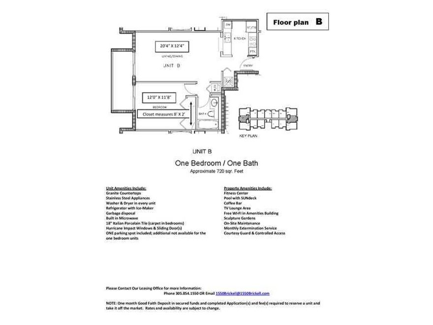Available for approximately August 1-9 move-in/lease commencement.  Stainless steel appliances, granite counter tops, crown molding, 18" Italian Porcelain Tile, washer/dryer (stackable), built in microwave, dishwasher, refrigerator w/icemaker, garbage dis posal. ONE free parking space is included (uncovered) 2nd space NOT available. 24-Hour emergency maintenance, evening courtesy guard, pest extermination. Amenities: pool, Fitness Center and FREE Wi-Fi at resident coffee bar. One CAT ok NO DOG