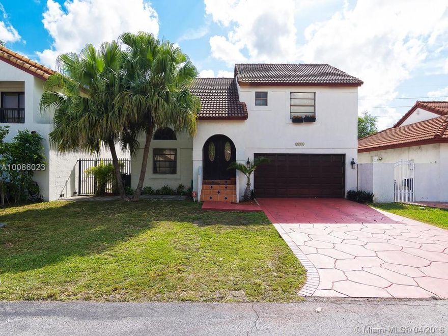 Say hello to Sundance, the two-story mediterranean beauty that is the perfect family home. Walk in your double door entrance to your expansive living room w/ vaulted ceilings. Light & bright throughout w/ large windows & glass doors. Continue into the formal dining area perfectly situated off the open kitchen & family room. Kitchen has wood cabinetry, S/S appliances. Upstairs has 3 bed/2 baths including large master w/ private balcony, walk-in closet & double vanities in bath. Downstairs has separate 1/1.