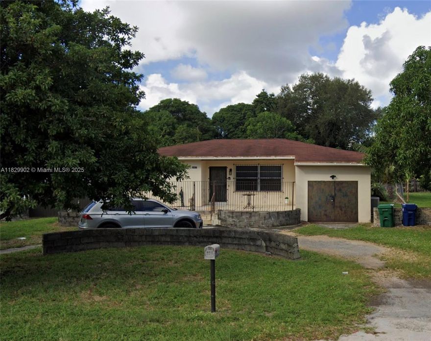 Opportunity knocks in Biscayne Gardens! Priced accordingly. This oversized lot features a single-family home ready for renovation or redevelopment. Prime location near I-95, schools, shopping, and transit. Plenty of space for expansion or new construction. Property sold AS-IS, buyer to verify all zoning and permitting requirements. Perfect for investors or builders seeking upside in a growing area. Do not miss this chance to secure a valuable piece of Miami real estate. AS-IS sale NO inspection period. Cash offers ONLY. Call today!