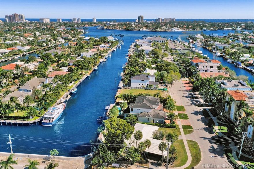 Opportunity Knocks to be a homeowner in prestigious Rio Vista of Fort Lauderdale!  This waterfront 3 Bedroom 2.5 Bath home sits on a 100 foot lot-Deep water canal has DIRECT OCEAN ACCESS with unobstructed, panoramic water views. You can move in as-is, or remodel; you can add on or rebuild; or rent out the home and leave your yacht docked in the best location possible, moored to a NEW SEAWALL! The canal, wide enough to turn a 90 foot vessel with ease, leads directly to the intracoastal and a 10 minute cruise to Port Everglades inlet- Close proximity to Las Olas, the beach, and an International Airport. One of the most prestigious clubs in the country, Lauderdale Yacht Club, is on the same block. Don't skip this classic concrete block home, which has never been offered for sale before NOW!