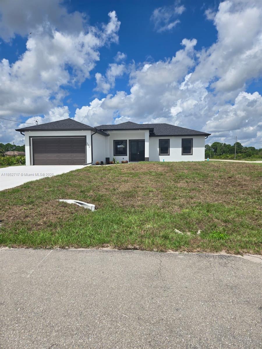 SELLER IS OFFERING UP TO $10,000 TOWARD BUYER CLOSING COSTS! This beautiful Brand New 4/2 or 3/2+Den Home is in a nice CORNER LOT, quiet neighborhood, great location, and in one of Florida's fastest-growing areas. This home is just a short drive to I75 and to Ft. Myers. There are shopping centers and restaurants close for an evening out. Step inside to an open-concept layout featuring elegant porcelain tile flooring throughout, high 10ft ceilings, impact-resistant windows and doors, covered Lanai, quartz countertops, and a full package of stainless-steel appliances. HUGE LOT 0.28 acre and 2263 sqft in total built area (1642 sqft under air). Come by and see it for yourself. This is the perfect house and location to raise a family. Schedule your private showing today!