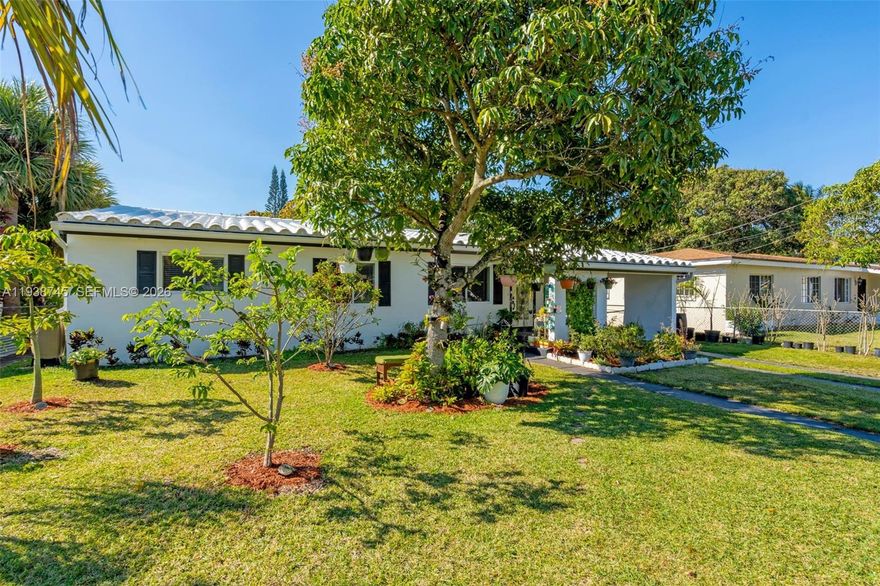 Beautifully maintained 3-bedroom, 2-bath Single Family home offering 1,500 sq ft of living space on an expansive 9,000+ sq ft lot in a rapidly growing North Miami neighborhood. Substantially remodeled and move-in ready, this property features all impact glass windows , brand-new A/C system with new ductwork, two new electrical panels, and a concrete roof resealed in 2024 with new gutters.
The meticulously landscaped front and backyard include mature fruit trees, creating a private and serene outdoor setting. Zoned duplex with no HOA, providing excellent flexibility and future potential. Conveniently located minutes from Aventura, Sunny Isles, beaches, dining, shopping, and major highways.

Don’t miss this opportunity, Schedule your showing today !