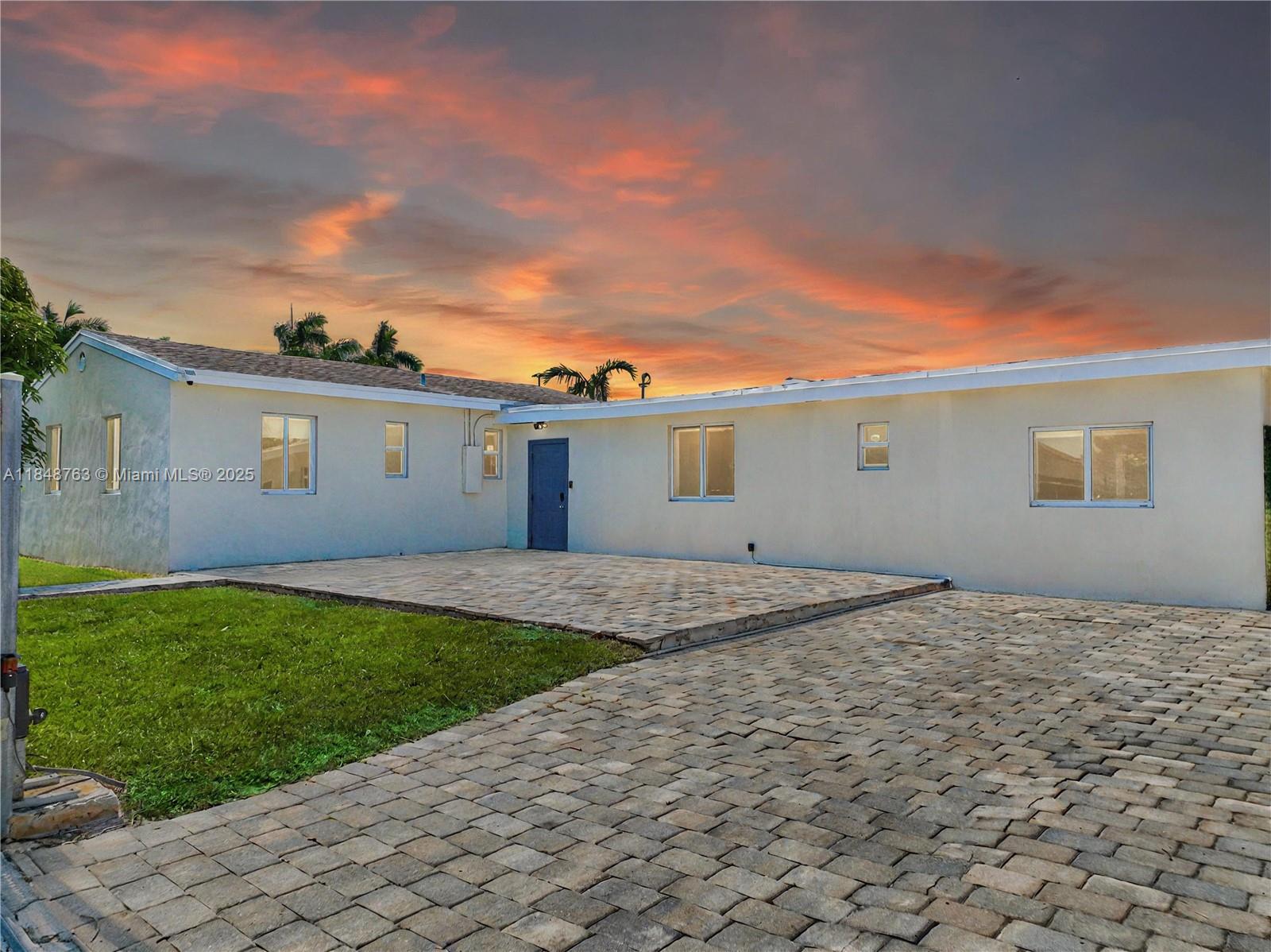 Welcome to this beautifully remodeled corner-lot single-family home with 4 bedrooms and 2 baths. Floorplan is perfect for multifamily living. The property features new porcelain floors, impact windows, and stainless steel appliances. The flexible layout can accommodate two families, with a utility closet in the spacious second bedroom that can easily be converted to a walk-in closet. Features include a driveway for 4 cars with an electric gate opener, an Arlo security system with 4 cameras, and fruit-bearing mango and avocado trees. No HOA! Perfect as a primary residence or income-producing investment. Prime location, close to Miami Intl Airport, right across from a water park, and the brand-new Freedom Stadium, which is under construction. Enjoy the 3D tour! May the Force be with you!