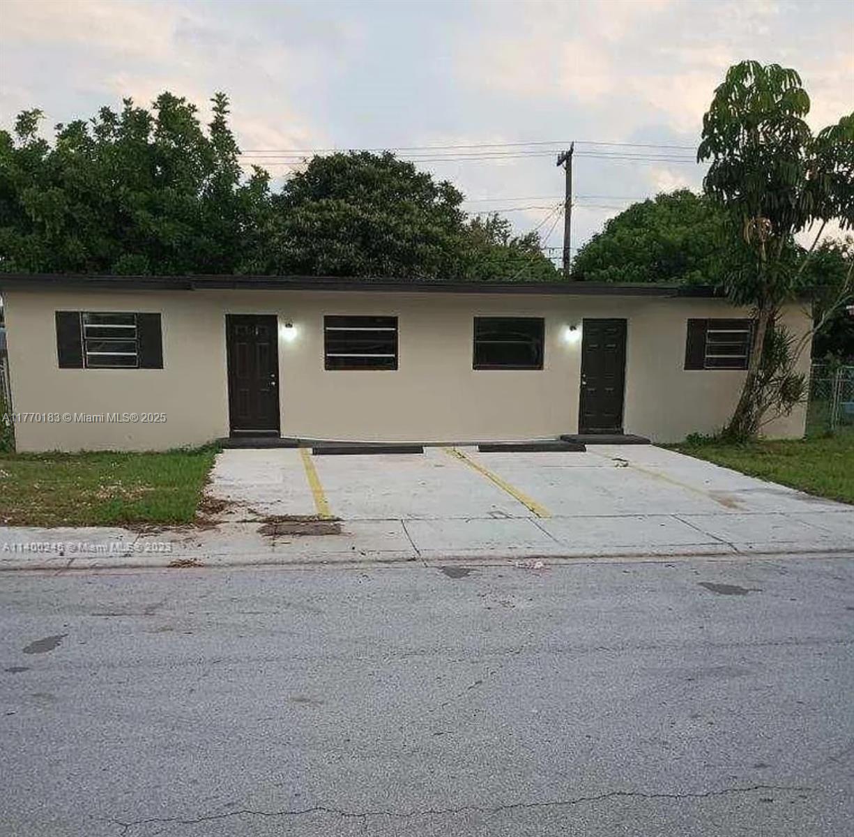 This beautiful duplex offers two spacious units with a brand new roof, each with two bedrooms and one bathroom. With a fresh exterior and modern finishes, this property is perfect for investors or owner-occupants seeking rental income. The kitchens feature beautiful cabinetry, and the open living space is inviting. Centrally located with easy access to US-1, the Florida Turnpike, and the Metrorail, zoning allows for additional units to be built on this large lot. The expansion possibilities are endless, making this property a fantastic investment. Please do not disturb the tenants.