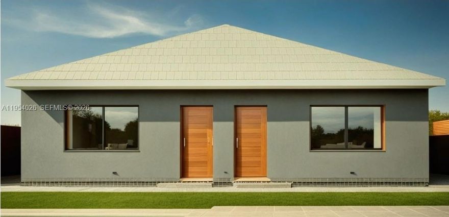 Shovel-ready duplex development opportunity with active City of Miami permit and approved plans. The property is vacant, with construction already commenced, and is being sold as a land/development opportunity. The approved scope includes a 469 sq ft attached addition and interior remodeling, allowing the next owner to bypass months of permitting, design, and city review.

The existing layout consists of two units, each a 2-bedroom / 1-bath configuration, designed for strong rental performance upon completion. The project is fully supported by approved architectural, structural, mechanical, electrical, energy, and landscaping plans, including Florida Energy Code (2023) compliance, AHRI-certified HVAC systems, and a passed blower door test. Site work, drainage, fencing, parking layout, and pervious paving have been revised and approved to meet current zoning and stormwater requirements.

Ideal for developers or investors seeking a low-risk, execution-ready project with high rental income potential. Elevation certificate, survey, active permits, and full documentation available. Rare opportunity to acquire a permitted duplex project in Miami where the heavy lifting has already been completed.