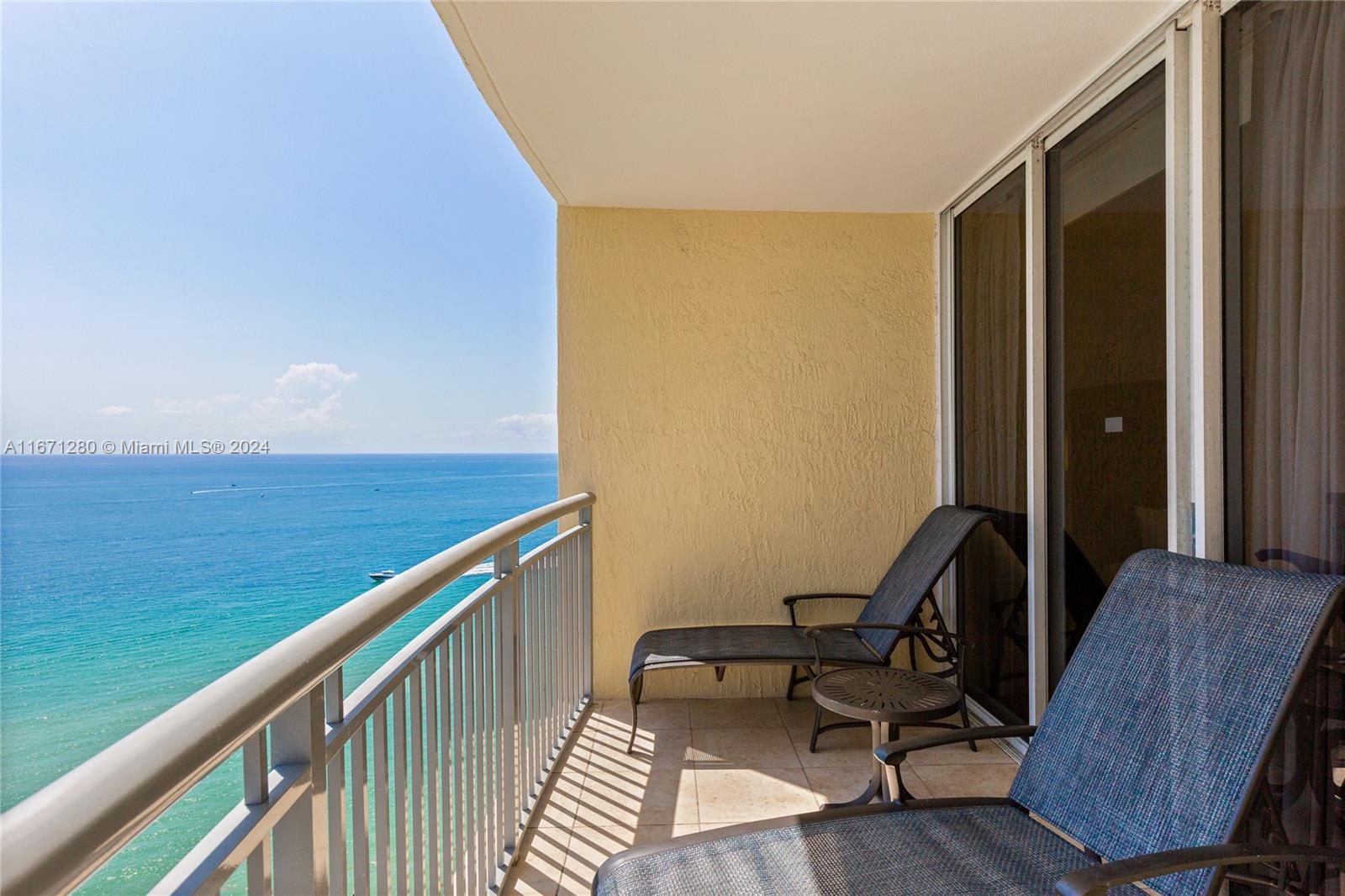 Exceptional 3-bedroom, 3-full-bath condo with a coveted direct ocean view in a luxurious beachfront building located in the heart of Sunny Isles Beach. This fully furnished unit boasts the convenience of an in-unit washer and dryer. Ocean Point Beach Club is a Condo-hotel expertly managed and operated by DoubleTree Hilton, offering outstanding amenities like a spectacular pool, jacuzzi, fitness center, restaurant, bar, business center, concierge services, and even a beauty salon.