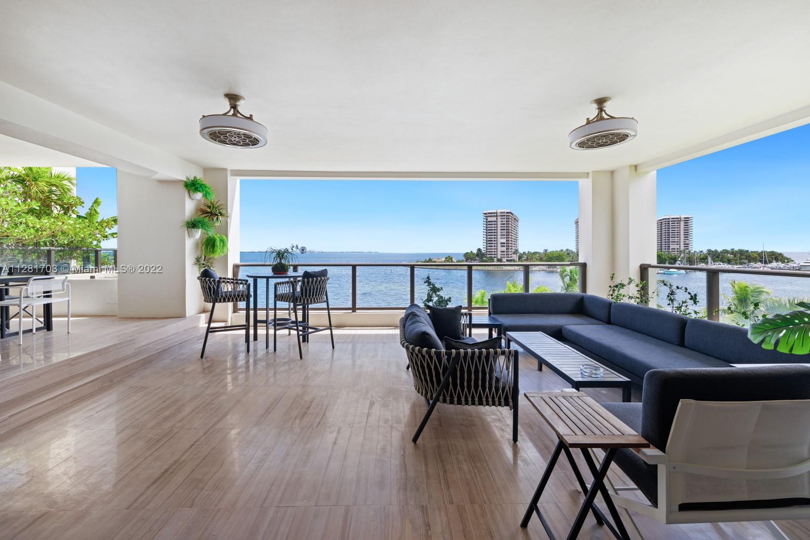 Enjoy waterfront living with breath-taking ocean views in this beautiful 4,400 sqft condo offering the comfort of a single family home. Located in the Residences at Vizcaya, the most exclusive boutique building of only 18 units in the heart of Coconut Grove, this 6 bedrooms, 5 and half bathrooms features a spacious terrace with summer kitchen and built-in BBQ. Private elevator,
Chef’s kitchen with Miele appliances, open floor plan with living and dining room area that seamlessly connects for easy entertaining. 2 parking spaces, gym, 24 HR concierge, private marina, community lap pool, 2 spas. Small Park directly downstairs to walk your pet. Amazing location in Coconut Grove, near award-winning schools, shops, restaurants and parks. Minutes away from Downtown Miami and Key Biscayne.