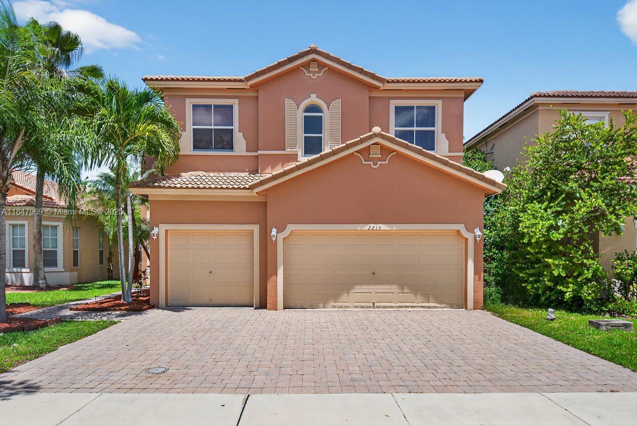 Welcome to PORTOFINO ESTATES, this spacious well maintained 7-bed 3-bath home with over 2,700sq ft of living space. Enjoy soaring ceilings, abundant natural light & an open layout perfect for large or multi-gen families. One BR & bath on the 1st floor perfect for guests/office space. Upstairs features 6 BR with an expansive primary suite with double vanity & separate shower & tub, 3rd bathroom remodeled with double sink. Enjoy easy maintenance with laminate wood floors throughout & plush carpeted stairs leading to a perfect landing area for a media nook or study zone. Add. features include a 3-car garage, tankless water heater, recently pressure-cleaned roof. Conveniently located near the expressway and mins. from Homestead hospital, parks schools & shops. Schedule your private tour today!