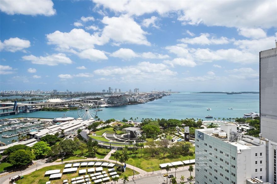 Experience elevated urban living at Vizcayne South #2503, a pristine 2-bedroom, 2-bathroom residence in the heart of Downtown Miami. This beautifully maintained condo boasts unobstructed, direct water views, creating a stunning and serene backdrop from sunrise to sunset. The bright, open layout is complemented by modern finishes and abundant natural light throughout.

The spacious primary suite offers a true retreat, featuring a large bedroom, a generous walk-in closet, and an expansive bathroom designed for comfort and relaxation. The guest bedroom is equally impressive, complete with its own walk-in closet, providing both functionality and privacy for visitors or family.

Perfectly blending style and convenience, this residence is ideally located just steps from Miami’s top dining, shopping, and entertainment options.