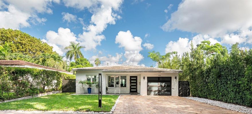 Located in the heart of Coral Gables, this gorgeous renovated 3BR/2BA home is a must-see. As you walk in, you notice the 9-ft ceilings, abundant natural light & an open floor plan which flows nicely between the living, dining & kitchen areas, ideal for modern living. Features & updates include impact windows/doors, new driveway, new garage door, brand new heated pool, roof (2018/2019), water heater (2021), skylights, electric car charger, shed, extra refrigerator, electric blinds, newer appliances & a 1-car garage. The backyard with its newly built pool & electric patio cover is perfect for relaxing or entertaining. Enjoy being minutes from Miracle Mile, Merrick Park, the Loews Hotel, shops, dining & top-rated schools.  This home truly offers the best of Gables living.