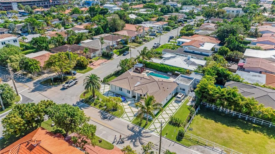 **Rare Double Corner Lot Home - Prime Surfside Block**

Welcome to this exquisitely updated 5BR, 5.5 BA home nestled on a desirable corner double lot (11,760sqft) in Surfside. Spanning an impressive 3,320 SF interior, this residence has undergone a total renovation & expansion, boasting top-of-the-line finishes & impeccable attention to detail.

Step inside to discover sophisticated porcelain tile flrs, hurricane impact windows & doors, new roof, plumbing & modern recessed lighting, creating a bright & contemporary ambiance. The chef's kitchen is a culinary dream, equipped w/ premium counters, an island, pantry & state-of-the-art S/S Energy Star appliances, including a Viking 8-burner gas stove, double oven, 48” fridge & a D/W(room to install an additional sink & D/W). The thoughtfully designed layout includes spacious rooms w/ custom closets, including a luxurious wall to wall closet in the primary suite.

Retreat outside to your private oasis, featuring an oversized pool + jacuzzi, fenced yard, and a private patio & built in Pergula perfect for outdoor gatherings.

Additional highlights include a laundry-rm & energy-efficient A/C w/ individual temp control for each room.

With its unparalleled features, modern design & prime location, this home offers a perfect balance of luxury & functionality. Conveniently located, w/i 1-3 blocks from the beach, Publix, 94-96 St. shopping & restaurants, the Shops of Bal Harbour & several places of worship. A must-see property!