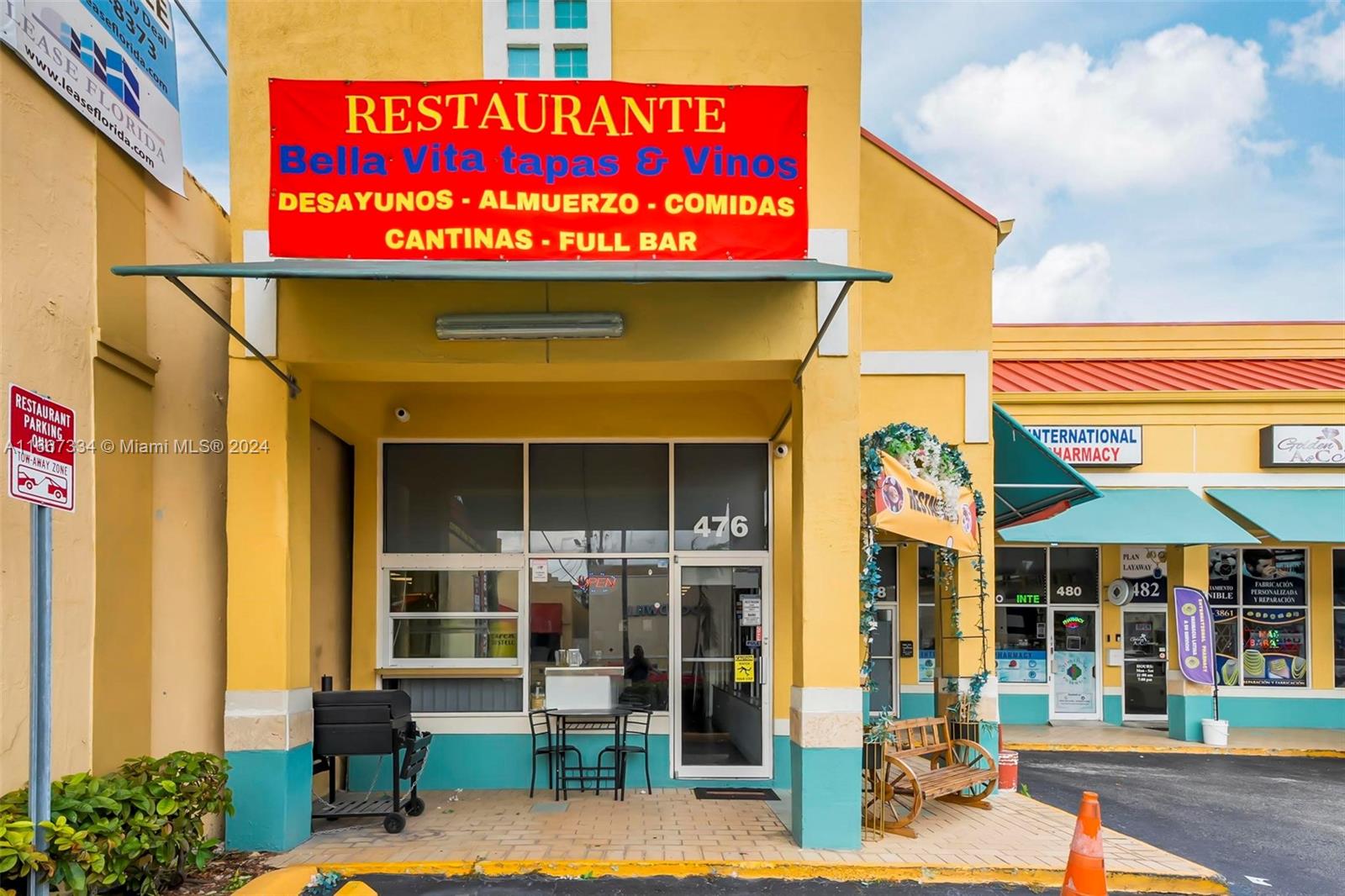 This fully remodeled restaurant is a dream come true for any aspiring restaurateur. Located in the heart of Hialeah, it offers plenty of parking spaces for both customers and staff. The permitted outside tables provide a charming al fresco dining experience. With 16 security cameras installed, you can rest assured that your business is safe at all times. The private trash space ensures that your restaurant stays clean and organized, while the included coffee maker and grinder make it easy to serve up delicious brews to your customers. The private gas connection allows for efficient cooking, while the pool table adds a fun and entertaining element to the space. Don't miss out on this incredible opportunity to own a turnkey restaurant. The seller is very motivated.