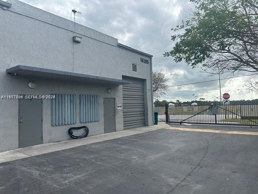 Great opportunity... Great location! Spacious condo warehouse with an air-conditioned office and ADA compliant bathroom within a gated business center. Gated after hours for security and only accessible to owners/tenants. Large overhead roll-up door gives good access for various work demands. Two assigned parking spots. Very secure concrete building with concrete roof and shuttered window for added protection. You can't beat the location, away from the congested heavy commercial truck traffic and bordering the Turnpike. Zoned light manufacturing. No car repair or mechanics allowed.