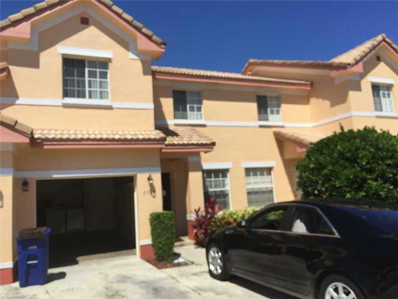 Mediterranean style town home 3 bedrooms and 2 1/2 baths. One car garage, drive way for 2 additionals cars. Large master bedroom, walking closet, patio and much more. Gated and private community. Easy to Show. Move in conditions.