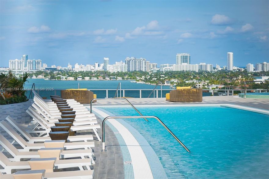 Amazing residence offering panoramic city/bay/ocean views from a large balcony. 1 bedroom plus den that has been enclosed as 2nd bedroom and 2 full baths. Porcelain floors throughout. Stainless-steel appliances, European cabinetry, modern shades in living, blackout in primary. 1 assigned parking spot. Resort-style amenities: fitness center with yoga studio, coed steam/sauna, 2 pools, kids’ playroom, business center, Party room and more. Building is located in front of 8 acres waterfront Margaret Pace Park offering tennis/volleyball/basketball courts, playground and baywalk with awesome water views. Prime location near downtown, Wynwood, Design District, Brickell & Miami Beach. Walk to restaurants, Publix, museums, Arsht Center. 2 blocks to Metromover station. Water/cable/internet included.