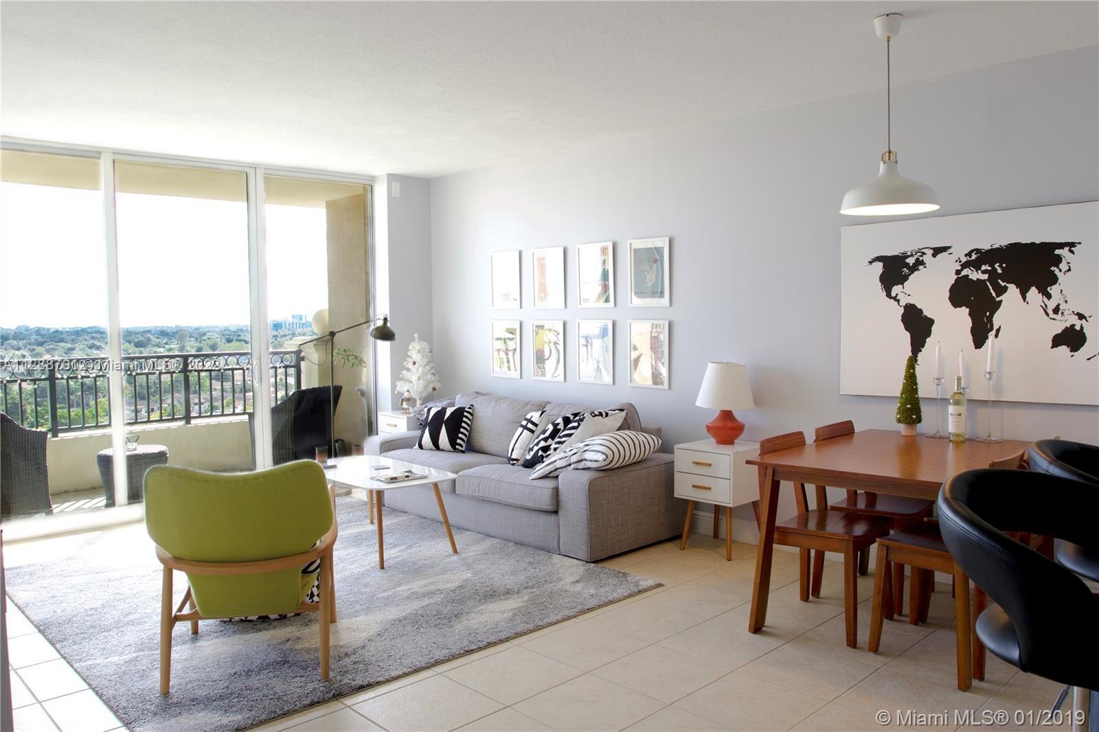 This SPACIOUS 1BD/1BA features a large master bedroom, walk-in closet, granite counter-tops in the kitchen with stainless steel appliances, impact windows/sliding doors and 1 assigned parking space in covered garage on the 2nd floor. Enjoy the convenience of living on Coral Way at a walking distance from the renovated Miracle mile and Restaurant row. Great Views from Balcony. The building itself provides wonderful amenities such as a tropical landscaped sundeck rooftop heated pool, fitness center, Conference room and front desk attendant.