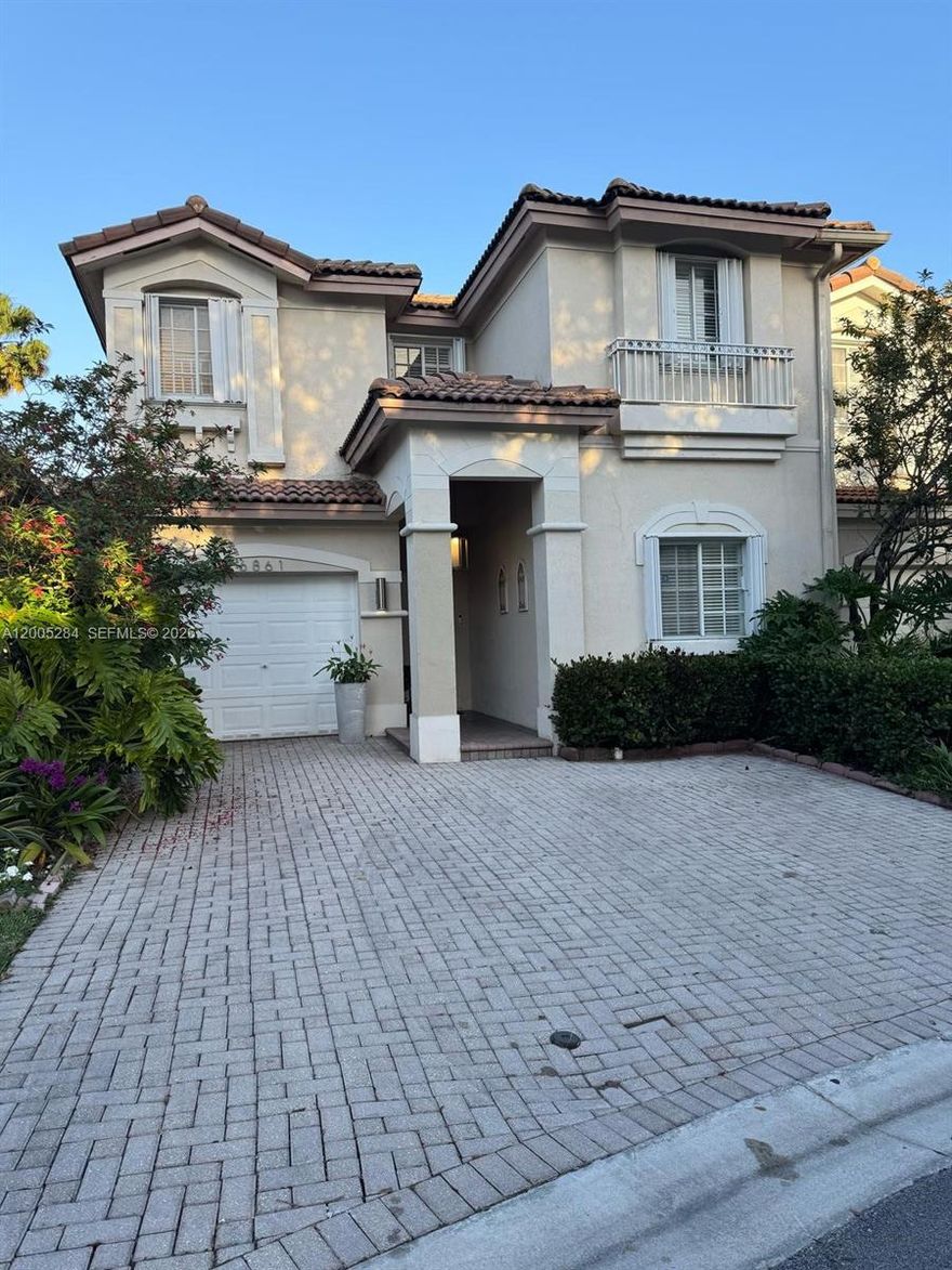 Beautiful single-family home located in the highly desirable Doral Isles gated community. This spacious residence features 3 bedrooms and 3 full bathrooms, including one bedroom conveniently located on the first floor perfect for guests or a home office. The home offers a functional layout with comfortable living spaces and opens to a private patio, ideal for relaxing or entertaining. A one car garage adds convenience and extra storage.
Enjoy resort-style living with access to an exceptional clubhouse featuring a state-of-the-art gym, basketball courts, tennis courts, on-site restaurant, and a variety of recreational amenities. The community also offers scenic walking paths and tranquil lakes with breathtaking sunset views. Doral Isles is known for its beautifully maintained surroundings and 24-hour security, providing a safe and peaceful environment for residents.