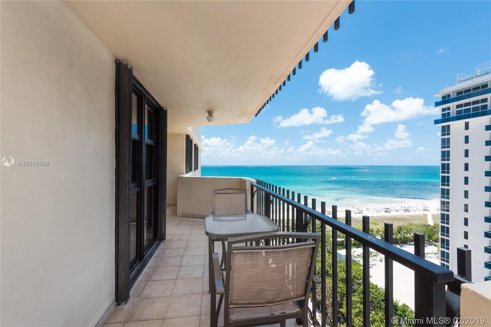 This turnkey oceanfront residence with stunning views awaits your arrival. Come and live the Miami Beach lifestyle in this super large 2 bedroom 2 bathroom condo right on the Beach! Large balcony with amazing ocean and city views. Just steps to the beach and minutes to Lincoln Road. Unit has a nicely renovated and equipped kitchen with stainless steel appliances and granite counter tops. Large walk in closet. Relax by the Oceanside pool, take a swim in the ocean or take a nice brisk walk along the boardwalk. What more can you ask for?!?! This has it all!