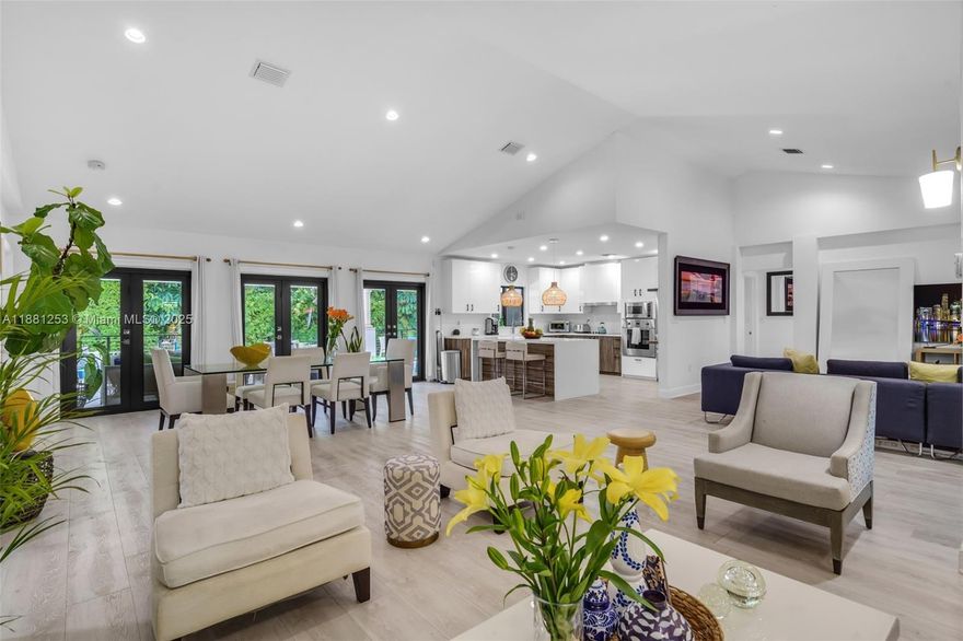 Available furnished for annual rent, this beautifully remodeled one-story Key Biscayne home offers comfort, style, and privacy. Features include brand new impact windows, new flooring inside and out, updated bathrooms, and a chef’s kitchen with Viking appliances. High ceilings, formal living and dining rooms, and a spacious family area create a warm, inviting layout. The split floor plan ensures privacy, while the newly redone patio and pool deck - surrounded by lush landscaping and mature fruit trees - offer a true backyard oasis. Located on a quiet, tree-lined street just steps from parks, schools, shops, dining, and the community center. Includes Beach Club access