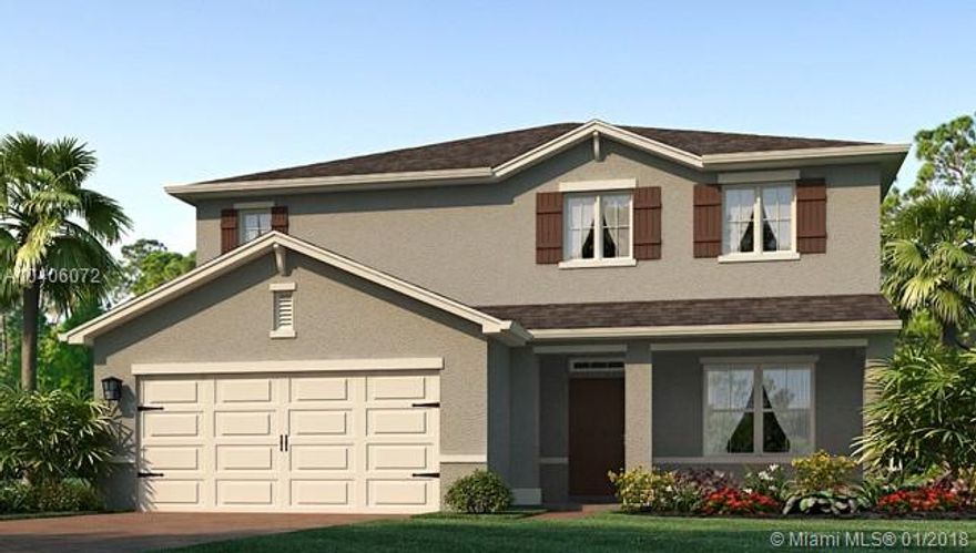 This beautifully designed plan with 2,864 square feet of living space, plus flex space with a total of 6 bedrooms, 3.5 bathrooms and master bedroom downstairs. Open kitchen, contiguous to the great room, wood cabinets and new appliances. Wood cabinets and cultured vanity counters in all bathrooms. Impressive high ceilings on first floor. Concrete walkway and driveway suitable for up to two cars, and an attached 2-car garage with plenty of room for storage. BRAND NEW HOME! CALL FOR TOUR AND MOVE IN SPECIALS- Restrictions may apply *Pictures, photographs, features, colors and sizes are approximate for illustration purposes only and will vary from the homes as built.