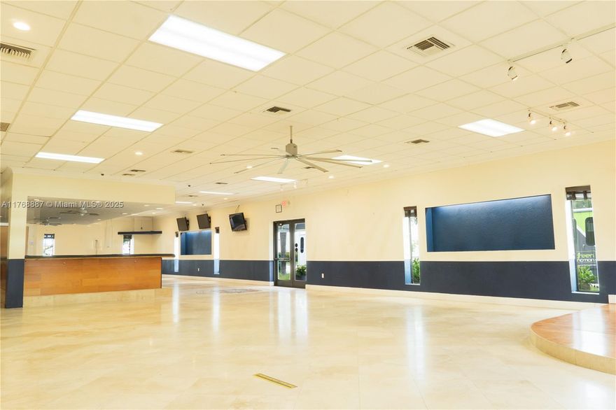 For Lease As is, Perfect site for your business need, Medical, Restaurant, Retail, Office, Warehouse, or any business with a Building w/7,200 Square foot, just minute away from international ft Lauderdale airport, space under air conditioned, can be suited for multiple uses can be suitet as an Restaurant, Event Hall Reception, Retail, Restaurant/Bar, Sport Bar, retail store, salon, showroom, Storage. Counter Bar, open big space layout, Kitchen, cooler freeze fridge, plus 5 Offices inside, bathrooms for ladies and gentleman, Property include Hood and grease trap, Parking, high ceiling, Marble floor, Near by the international airport, NNN LEASE, plenty of parking space, Ada code complaint, no equipment on the site, property is vacant and delivery vacant. lot with plenty of parking space