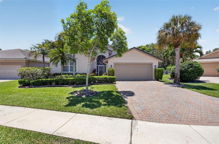 BRAND NEW ROOF JUST INSTALLED BY SELLER! WARRANTY TRANSFERS TO NEW OWNER. VENETIAN ISLES. PRICE REDUCED FOR FAST SALE. $495,000. Fabulous master planned active adult 55+ popular gate guarded secure community located in West Boynton Beach is better than ever! This beautiful Venetian largest model   home in the community boasts 2316 sq ft  A/C living area split plan 2954 total as per floor plan, Conveniently located in the Murano neighborhood this 3 bedroom plus 4th bedroom, office or den, 3 full bathrooms, living room, family room, dining room and eat in kitchen with newer stainless steel appliances is perfect for entertaining. This immaculate home has been freshly painted both interior and exterior (2026), newly installed front light fixtures, ,2 car garage, screened paver patio, oversized partial cul de sac lot with large private green space and landscaped gardens for privacy (no neighbors behind). Accordion hurricane shutter protection. The residents love the newly remodeled and updated 26,000 square foot Resort Style Clubhouse which features a large pool, spa, sauna, Pickleball, Tennis, Bocce Ball, Shuffleboard, Live shows and entertainment, variety of clubs, arts, and crafts, billiards, social hall/ballroom, computer center, card rooms, media center, fitness center, gym,  bar and full-time social director and staff. Delicious restaurant. Easy access to roadways, shopping, dining, malls, restaurants, public library, hospitals, schools and beaches.