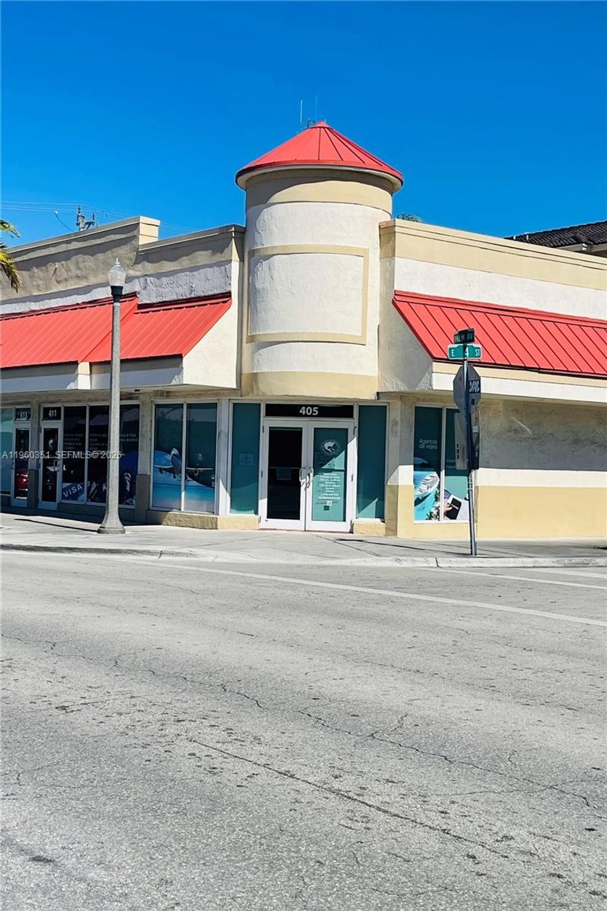 Attractive corner-lot office/retail space in the heart of downtown Hialeah. Ideally located near City Hall, the Post Office, and major roadways, offering excellent visibility and convenient access.

The space features impact-resistant windows and doors, a handicap-accessible ramp, and specialized lighting ideal for office, document, or computer-based work. Interior highlights include a private half bathroom, a dedicated lunchroom or stockroom, and a wide-open layout that allows for flexible use. Durable tile flooring throughout ensures easy maintenance.

Perfect for professional office, retail, or service-oriented businesses seeking a central, accessible, and well-maintained location.