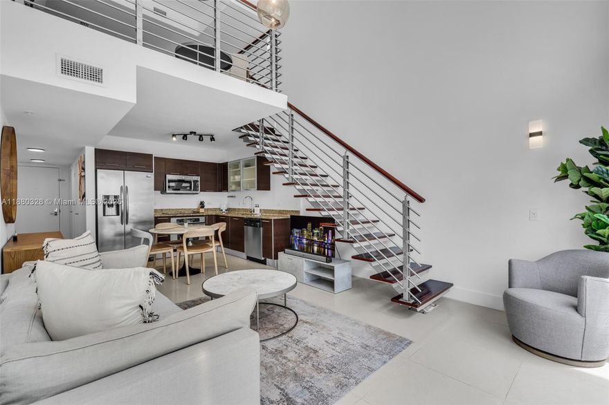 Stunning fully-furnished 2-story loft in the heart of Brickell! This modern 1 bed, 1.5 bath unit boasts an open layout with high ceilings, a spacious primary suite, and sleek finishes throughout. Enjoy the convenience of being steps from the Metromover, Brickell City Centre, top restaurants, Mary Brickell Village, and all that vibrant Brickell living offers. The building features premier amenities including two pools, a gym, spa, conference room, 24-hour security, valet parking, and concierge services. Don't miss this chance for stylish urban living! Please note: unit is being sold fully furnished!