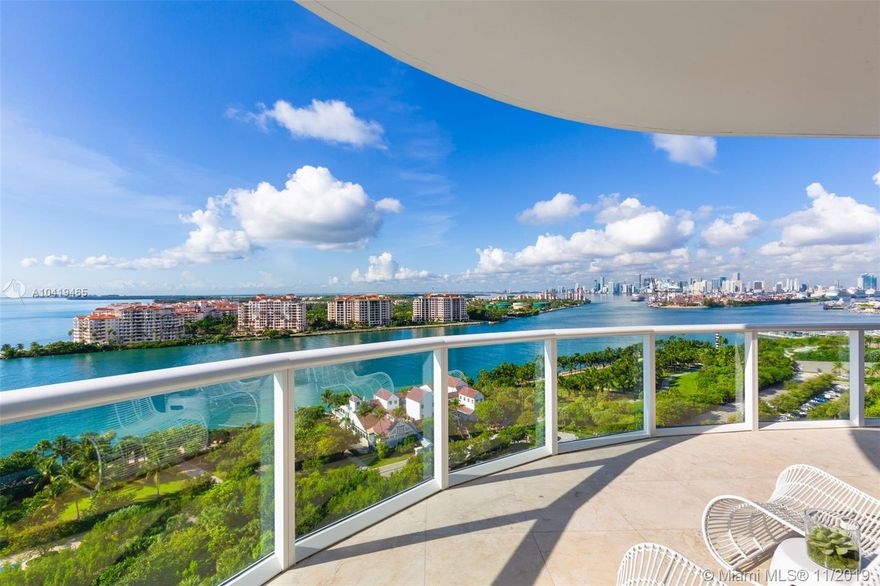 Breathtaking views of the ocean, Government Cut, Fisher Island, and Miami Beach from this sleek 16th. floor unit. This fabulous layout has two bedrooms and two and a half bathrooms with an oversized wraparound terrace. Stunning kitchen has Italian cabinetry, Subzero refrigerator, Miele appliances and granite countertops. When you become an owner at the  renowned Continuum on South Beach, you gain access to 12 acres of amenities including 3 pools, 3 har-tru tennis courts, 2 restaurants, fitness center and spa, 24hr doorman, valet and security.