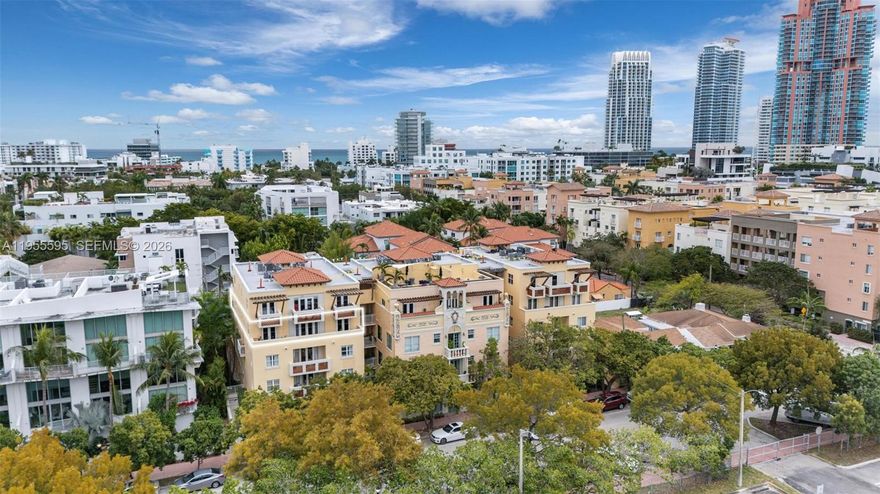 South of Fifth corner residence featuring bay-to-skyline views and rare 2 assigned parking spaces.  This 2-bedroom, 2-bath home offers an open layout with abundant natural light and three sets of sliding doors leading to an oversized private terrace, making it ideal for indoor-outdoor living.

Interior features include wood floors, granite kitchen, custom walk-in closet, in-unit washer/dryer, hurricane-impact windows and a new A/C unit. Boutique, pet-friendly building with pool, hot tub, and secure entry, located on a quiet, tree-lined street across from the highly rated South Pointe Elementary and just blocks from the beach, South Pointe Park, and top dining.

Priced as one of the best values in South of Fifth. Ideal for end-users or second-home buyers. Virtual 3D tour available.