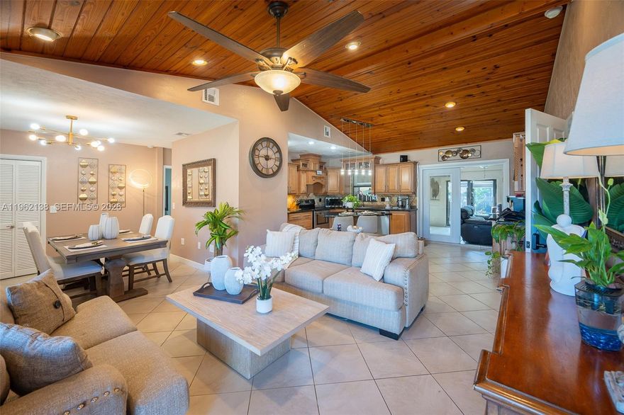 Price Improved! Rare corner-lot opportunity in the heart of Homestead with no HOA and room for all your toys. Seller willing to contribute toward buyer’s closing costs—ask for details.
Step inside to a warm, welcoming interior highlighted by a unique wood ceiling and an open layout that flows seamlessly into a spacious family room—ideal for everyday living and entertaining. The kitchen sits at the center of it all, offering generous counter space and easy connectivity to the main living areas.
Outside is where this property truly stands out. Enjoy your own private tropical retreat with mature landscaping, fruit trees, and a custom tiki hut—perfect for gatherings, relaxing weekends, or creating your own backyard oasis.
The home features a remodeled primary bathroom, a large primary closet, a dedicated laundry room, and several impact windows and doors for added value and peace of mind. There is ample space for an RV, boat, trailer, or multiple vehicles, plus a newer storage shed for added convenience.
Conveniently located with easy access to major roadways and just a short drive to the Florida Keys, offering the perfect balance between everyday living and weekend escapes.
Furniture available for purchase for a smooth, move-in-ready transition.
Homes with this level of outdoor space, flexibility, and incentives rarely come available—schedule your showing and experience it in person.