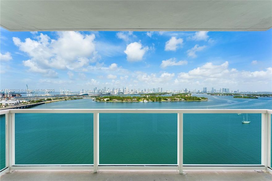 Rarely available high-floor 1BR at The Floridian with stunning, unobstructed views of Biscayne Bay, the Miami skyline, and sunsets. Enjoy them from your private balcony or indoors in this well-maintained home, ready for your design touches. Features: new HVAC, in-unit washer/dryer, stainless appliances, impact windows, and ample closets. Includes assigned covered parking. The Floridian offers resort-style amenities: two pools, gym, market, salon, tennis, valet, 24hr concierge & more. Steps from Canopy Park and the future South of Fifth pedestrian bridge. Walk to Whole Foods, Publix, cafes, shops, & the beach. Quick access to MIA, Downtown, and Brickell. Whether as a vacation escape, smart investment, full-time residence, or a pied-à-terre, this is Miami Beach living at its most desirable.