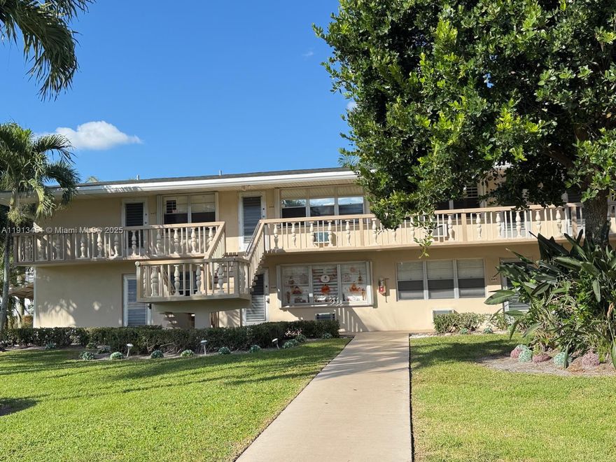 Beautifully updated, this clean, move-in-ready condo is located in the desirable 55+ community of Century Village, just moments from the Hastings Fitness Center.
The spacious bedroom suite features a wall of closets, an updated ensuite bathroom with a tub/shower combination, and direct access to the long screened lanai. Enjoy peaceful green space views from the tiled lanai—perfect for morning coffee or relaxing evenings.
This well-maintained building includes a convenient lift. A wonderful opportunity to enjoy the resort-style amenities of Century Village, including pools, fitness centers, clubhouse, transportation, and more.