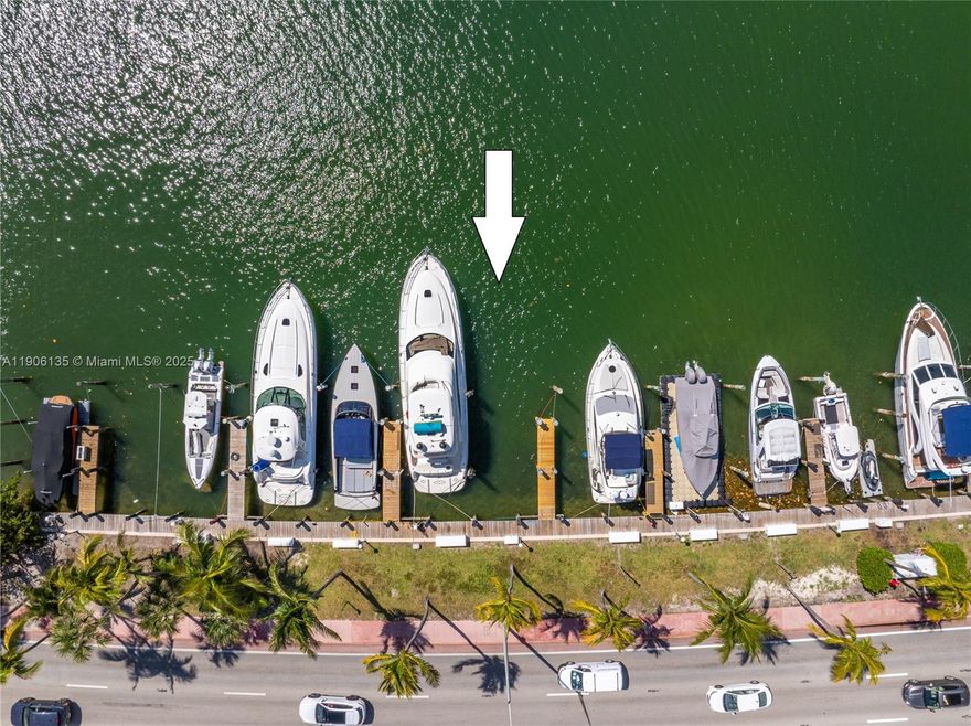 Rarely available boat dock for sale in the heart of Miami Beach at The Carriage Club North. Dock is located in Millionaire's Row with access to Collins Ave, and Indian Creek. Direct ocean access. Valet Parking is available
