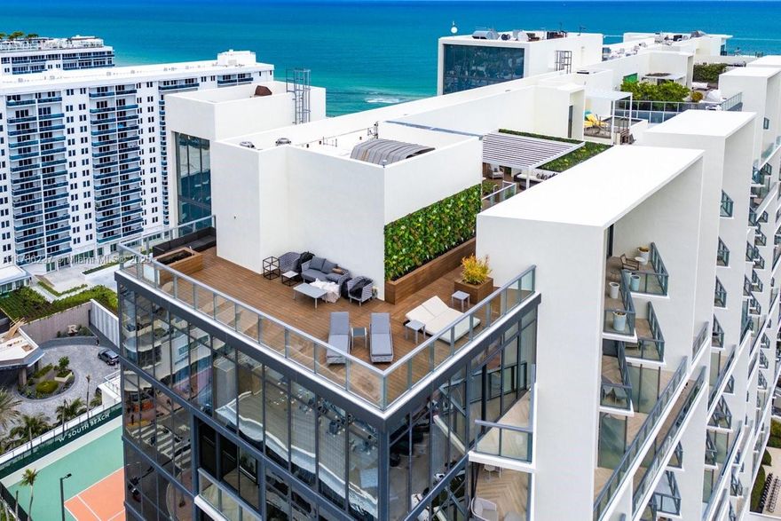 This breathtaking, elegantly designed 3BR/3.5BA penthouse is the ultimate in Miami living. Features include an agate backlit bar, walls of glass, spacious terraces, and a 2000SF rooftop terrace w/ plunge pool and built-in seating. Incredible views of the Atlantic Ocean, South Beach, and the city skyline abound. Building amenities incl. a state-of-the-art spa/fitness center, 2 pools, beach access, fine & casual dining, tennis & basketball courts, and 24-hour concierge service.