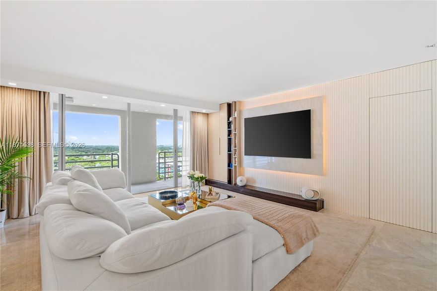 Rare opportunity to own a custom remodel in the iconic Atlantis on Brickell, a Miami landmark by Arquitectonica. This 2 bed, 2 bath split floor plan showcases ocean views and sunset vistas of South Brickell, Coconut Grove and Coral Gables. Every aspect has been meticulously curated. Marble floors, walk in closet, sophisticated stone bathrooms with Hansgrohe fixtures, a chef’s kitchen featuring quartzite countertops, Wolf stove, Miele range, Liebherr refrigerator, and Kangen water filtration. Restoration Hardware furniture is negotiable for a turnkey experience. 

Highly sought after building delivers resort style living with gym, grill area, tennis court, pool, jacuzzi, 24 hour concierge service and security. Perfectly positioned minutes from Key Biscayne and Downtown Miami.