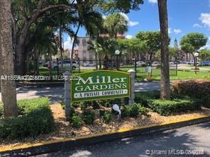 Large 2bed/2bath unit for sale in Miller Gardens Condominium. Unit includes washer & dryer, large closets, remodeled kitchen w/ wood cabinetry, S.S. appliances, a very large balcony, and 2 assigned parking spaces + visitors'. Amenities include tennis courts, pool, and security guard at entrance gate. Excellent location on 127th Av between Miller Dr & Bird Rd. There is a special assessment in place. Read Broker's Remarks for showing instructions.
