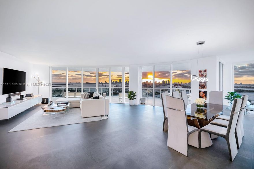 Step Inside With Me! Pristinely renovated 3 bedroom + den /3.5 baths residence on the highly desirable “01” line which continues to stand as best in class. This high floor elegant residence offers an extra wall of glass showcasing panoramic views of the Bay, Downtown Miami, and breath-taking ocean views, unlike lower floors. Enter your private foyer leading to a split layout, offering privacy from the guest wing bedrooms. The grand primary suite has a dedicated steam room and oversized bathtub overlooking the aqua vistas. Murano at Portofino offers an outdoor restaurant and Private Bay side Beach Club for its residents, as well as all the top amenities primely located in South of Fifth.